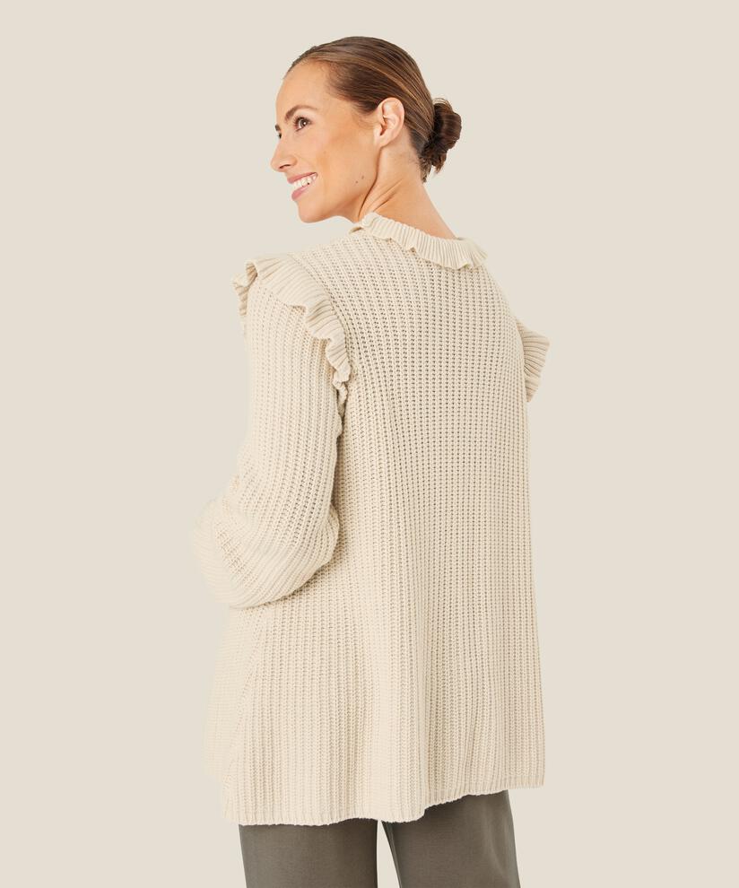 pull en maille de coton à volants, Whitecap