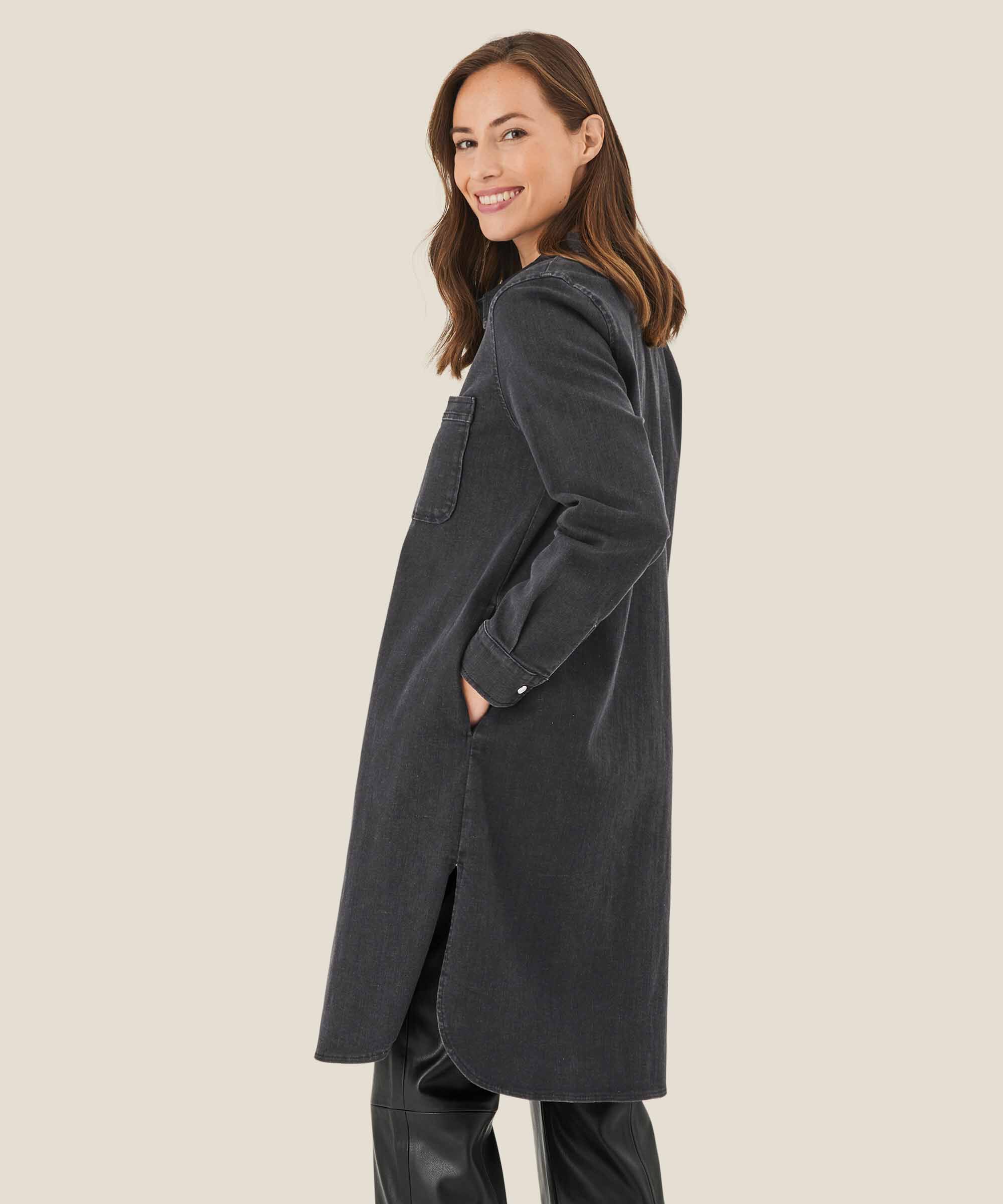 robe en jean boutonnée, Black