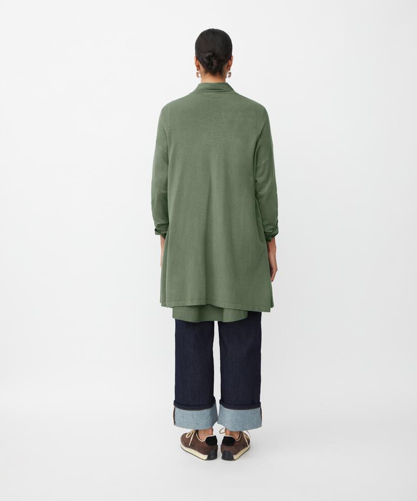 Cardigan En Fine Maille Coupe Droite, Duck Green