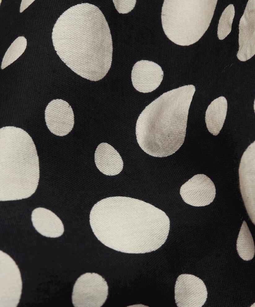 robe à manches volumineuses et poches fendues, Black
