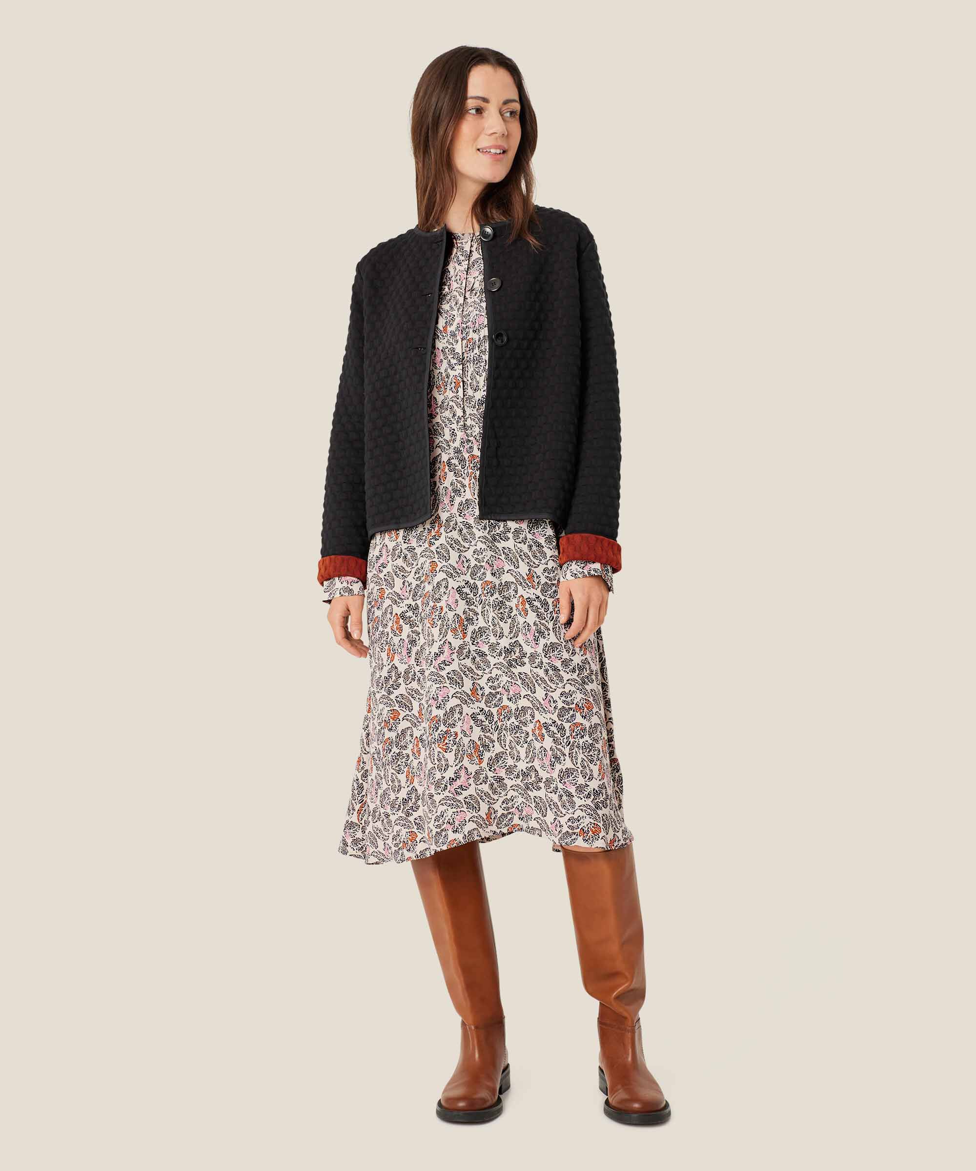 veste en qualité jersey avec effet bulle, Black