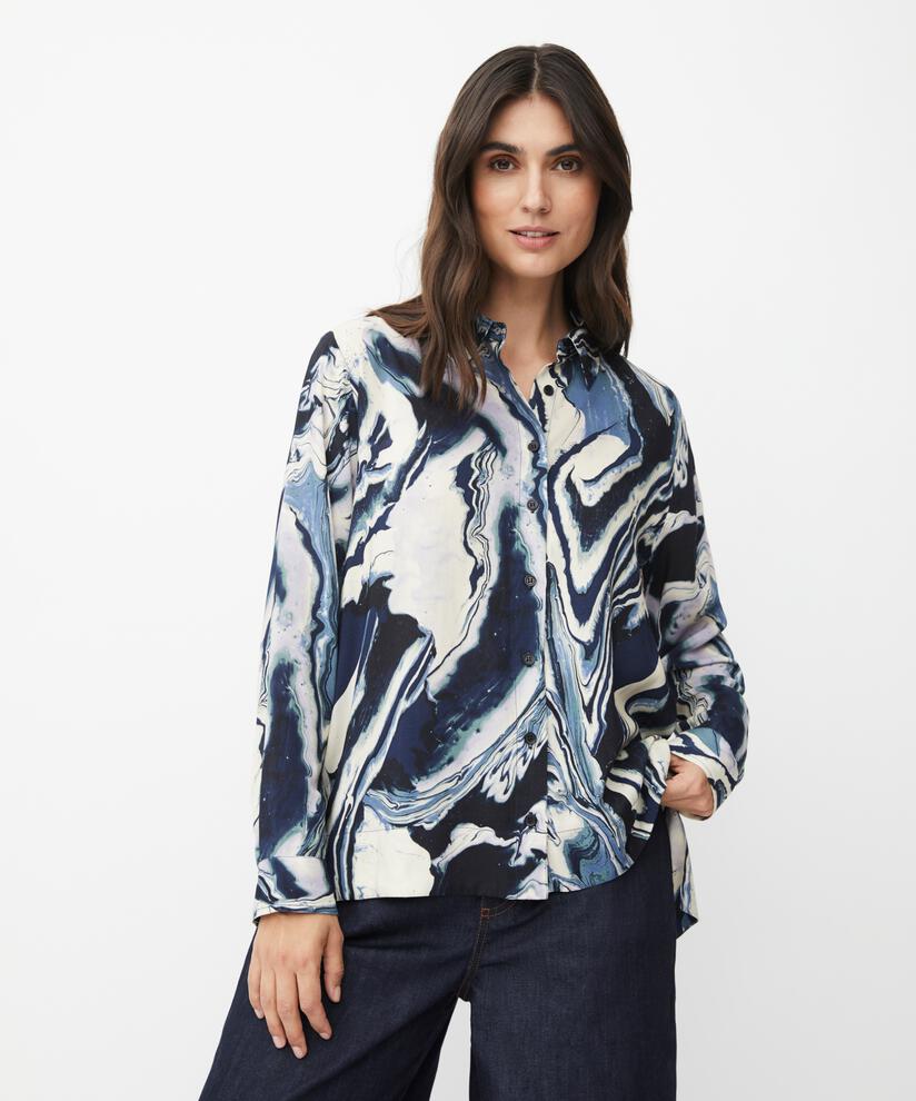 chemise en viscose à manches longues et dos plus long, Wisteria