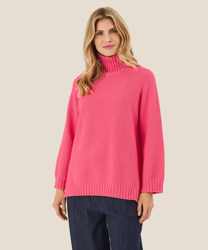 pull à col roulé en coton mélangé, Calypso Coral