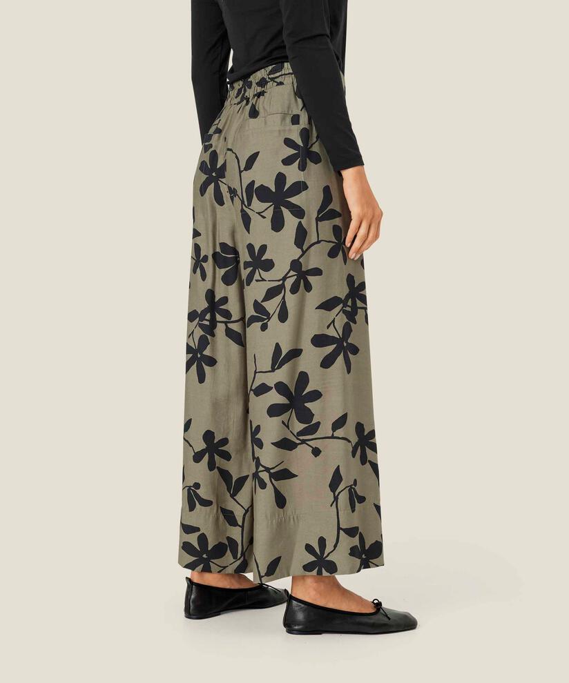pantalon imprimé avec élastique au dos, Vetiver
