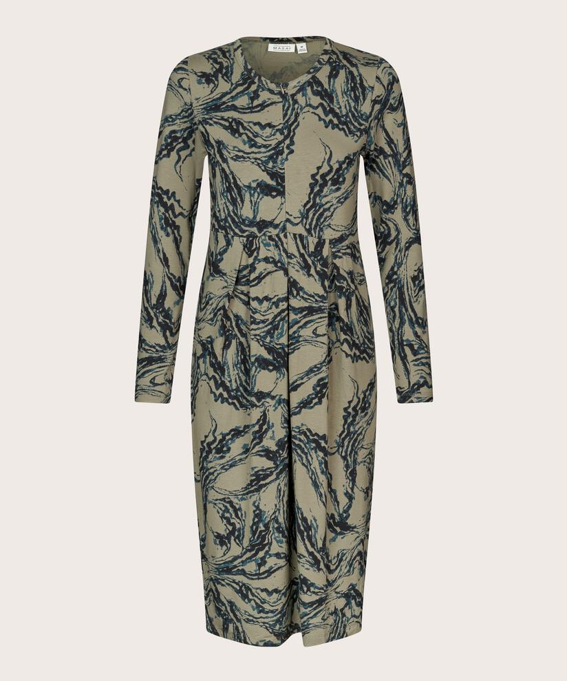 robe tulipe en jersey avec zip au cou, Vetiver