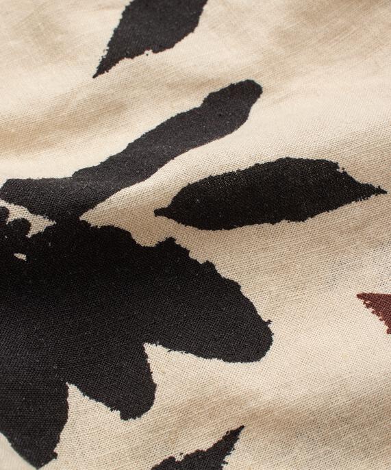 short en lin mélangé avec élastique au dos, Chestnut
