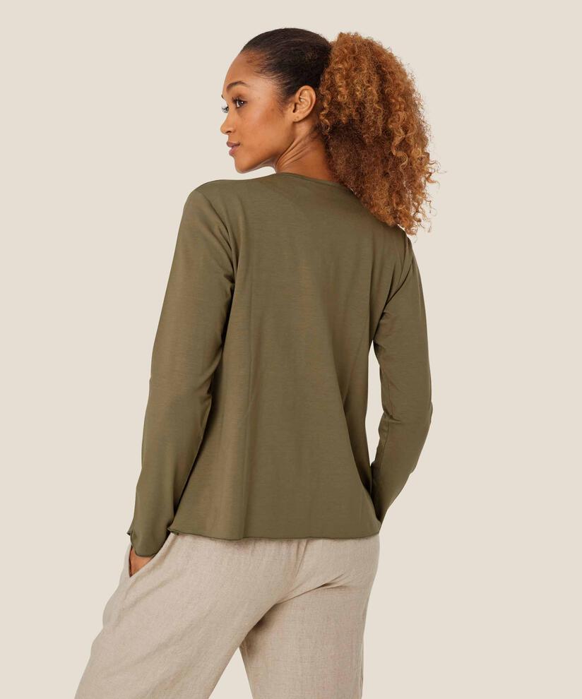 Cardigan Ouvert En Jersey, Dusky Green