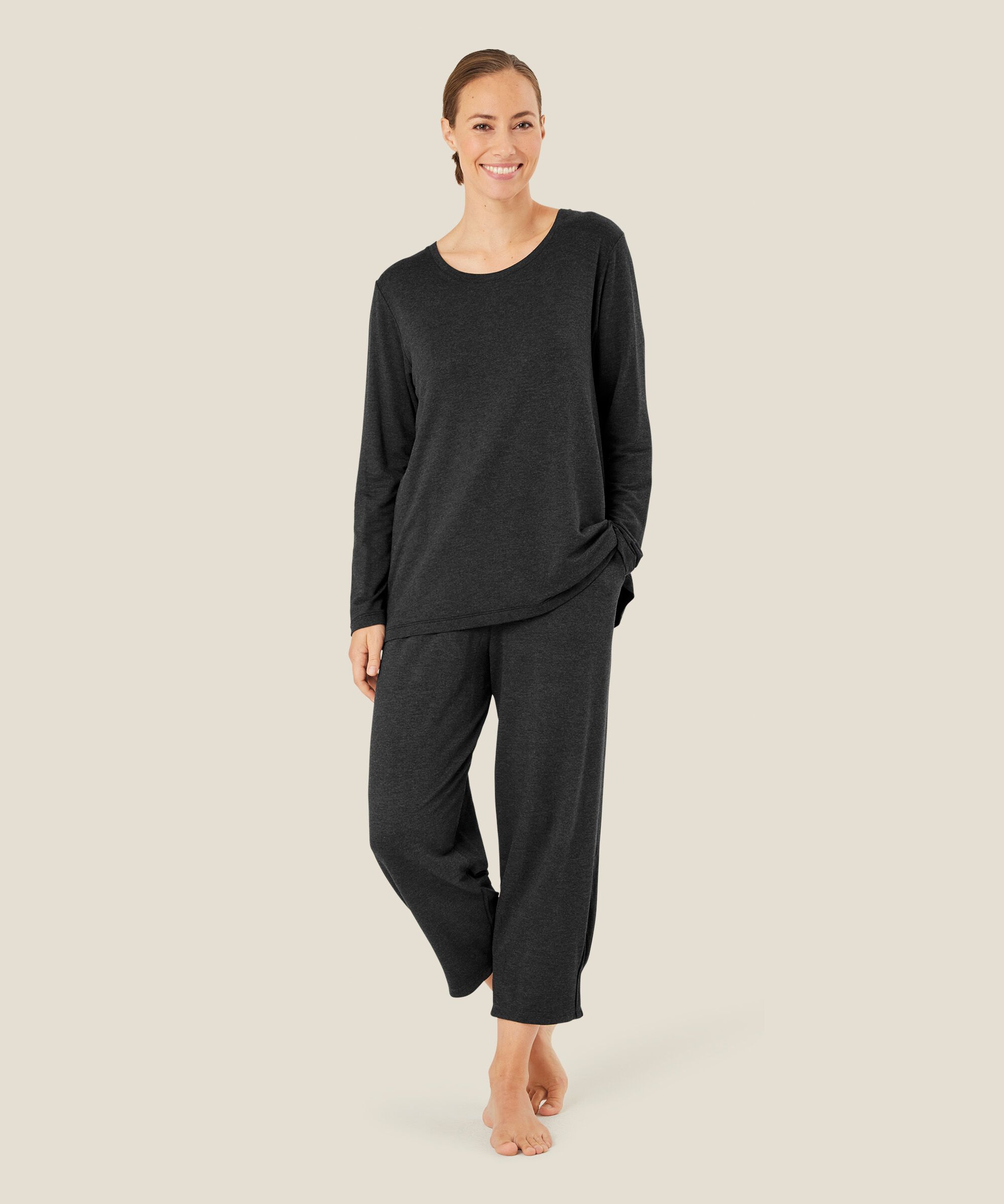 pantalon de jogging en jersey doux, D. Grey mel.