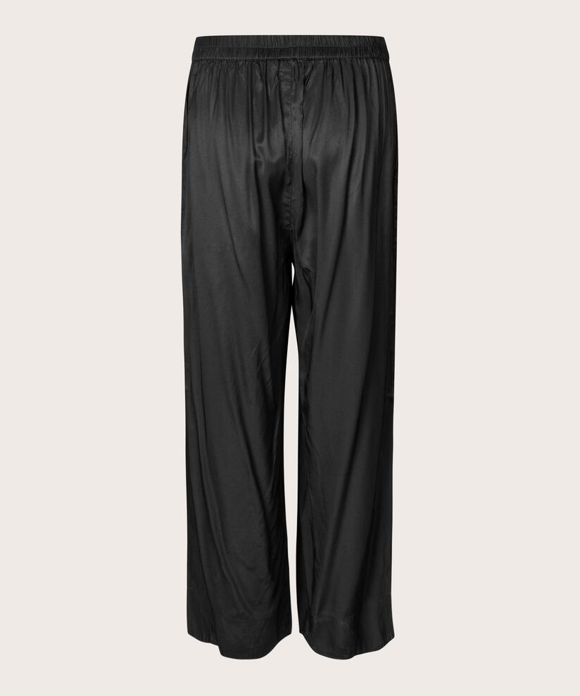 pantalon en viscose avec élastique au dos, Black