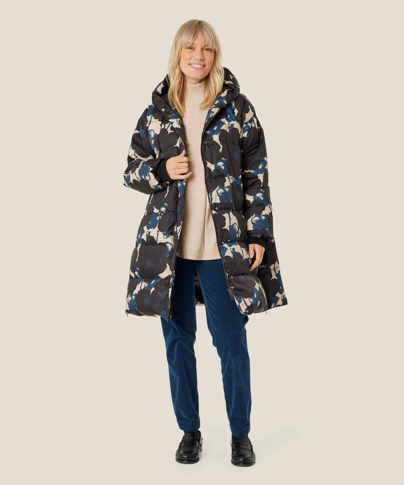 manteau en duvet à fleurs avec capuche, Moonlit Ocean