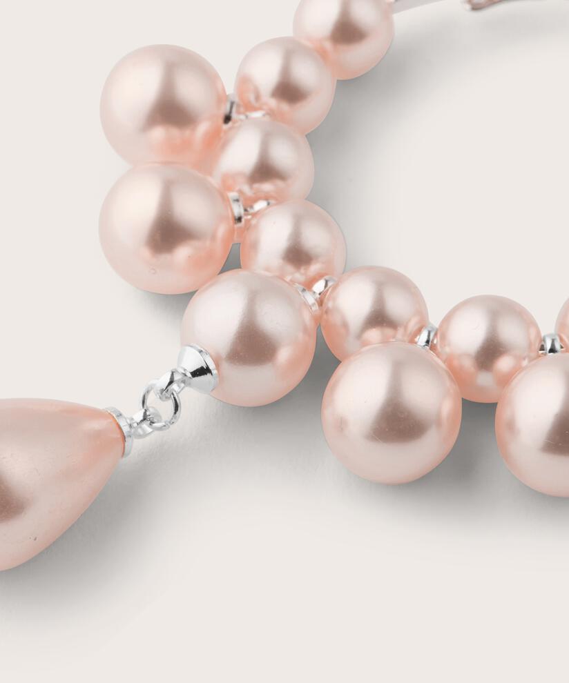 boucles d'oreilles créoles avec perles roses, Lotus