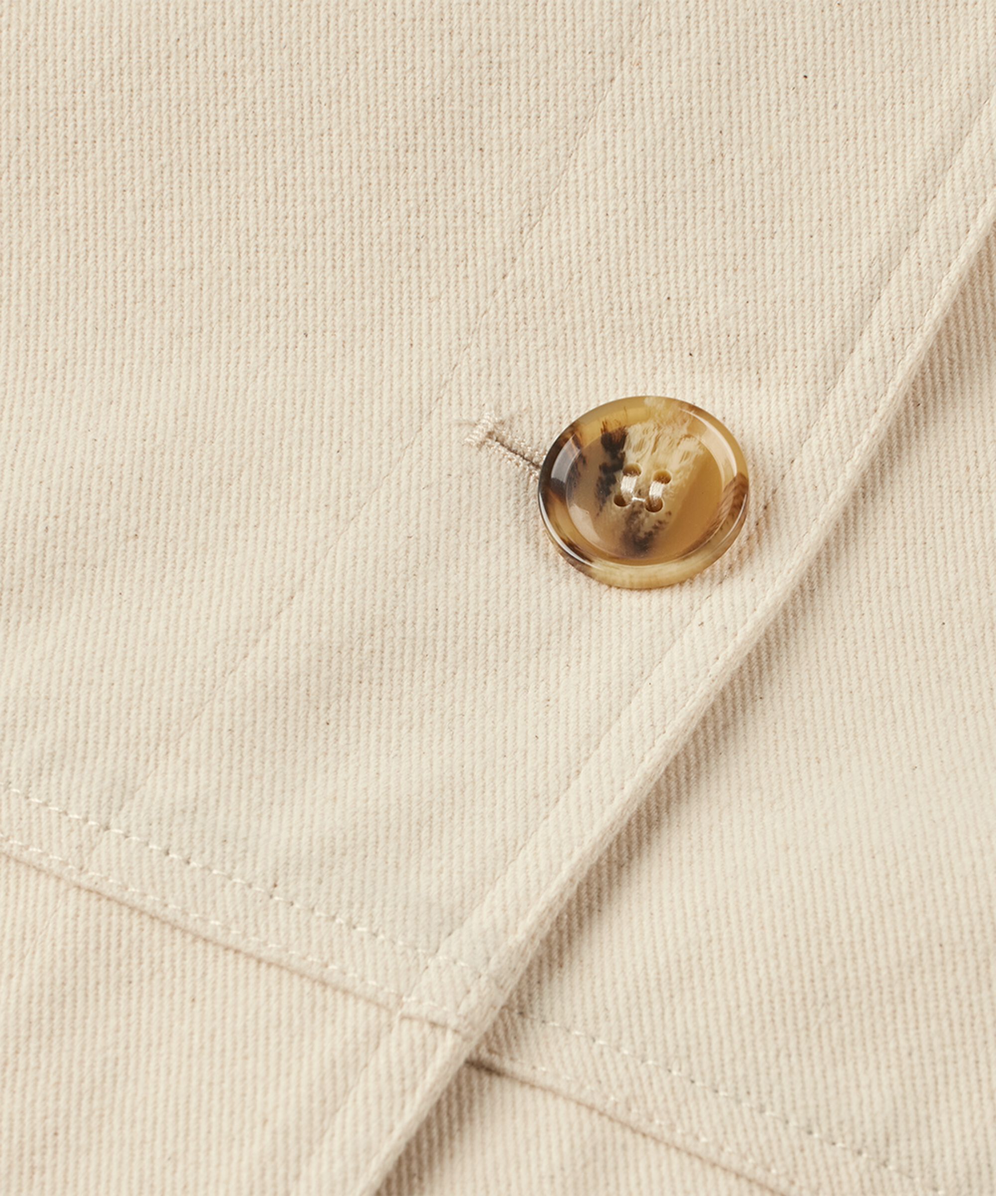 Manteau en coton avec fermeture boutonnée et grandes poches, Oyster White