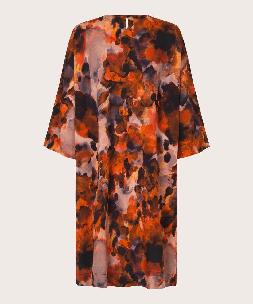 ROBE EN VISCOSE COL ROND, Spicy Orange