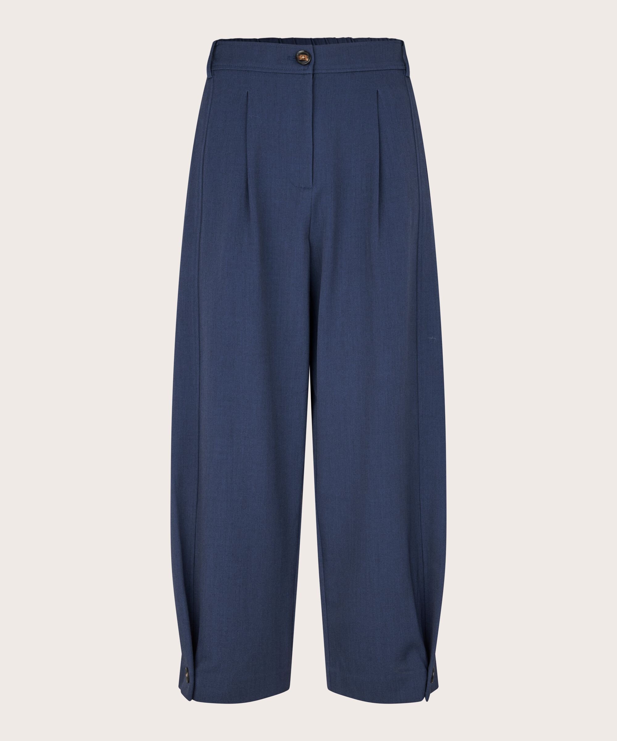 Pantalon Tissé Avec Stretch Et Bouton Sur La Jambe, Navy Blazer