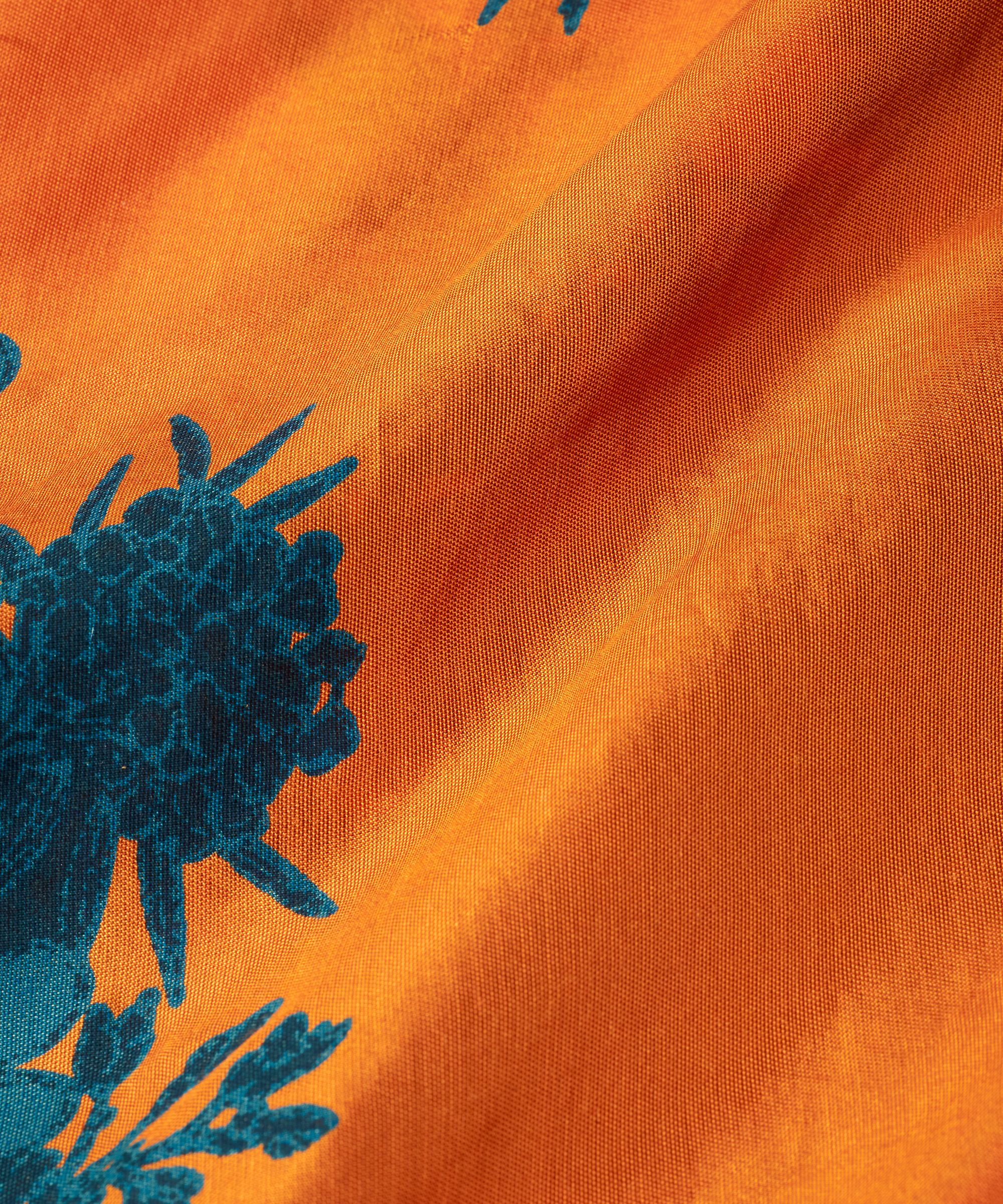 robe en viscose imprimée à col v, Russ Orange