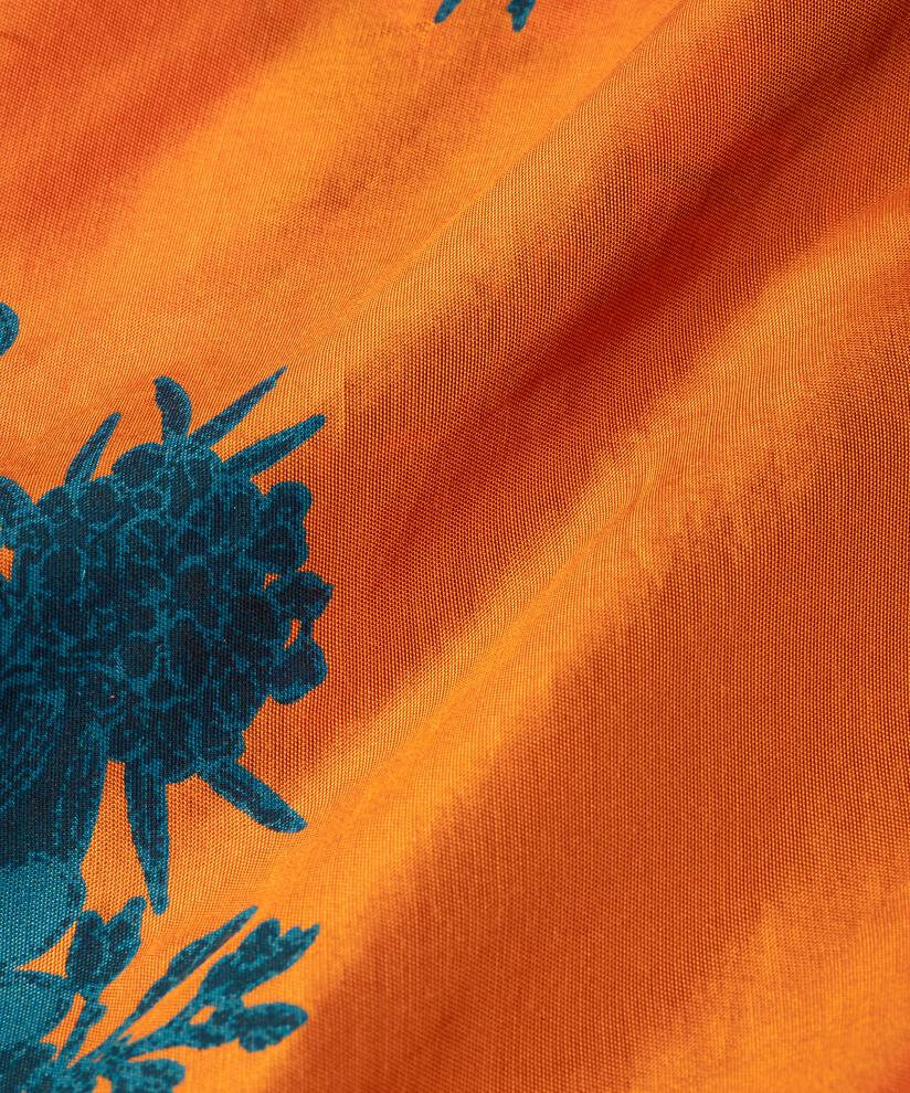 robe en viscose imprimée à col v, Russ Orange