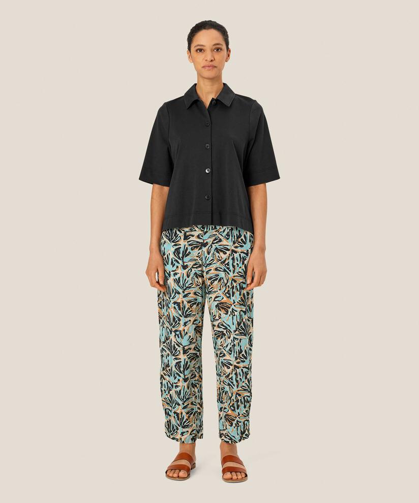 chemise en jersey avec dos en popeline, Black