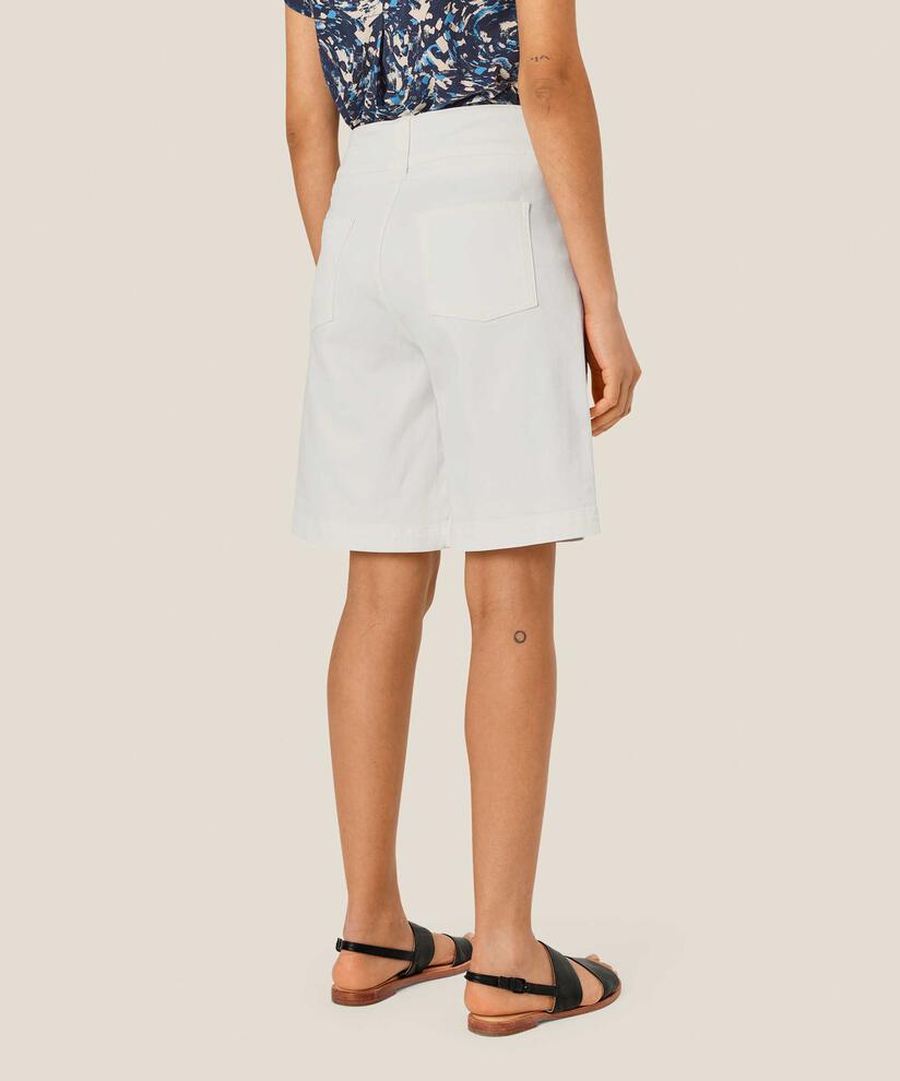 short en jean avec poches décoratives et boutons-pression, White