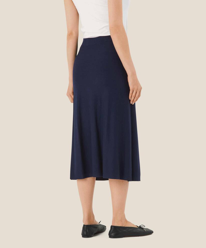 jupe en maille à taille élastique, Navy