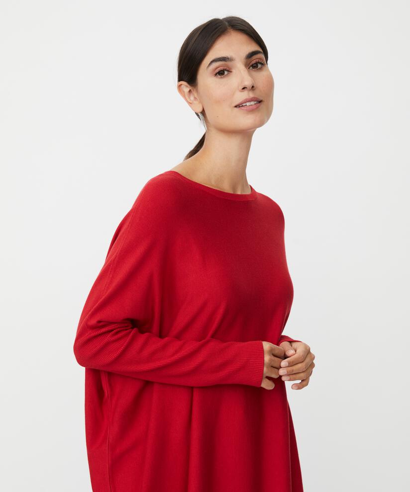 Pull Oversize À Manches Étroites, Scarlet Sage