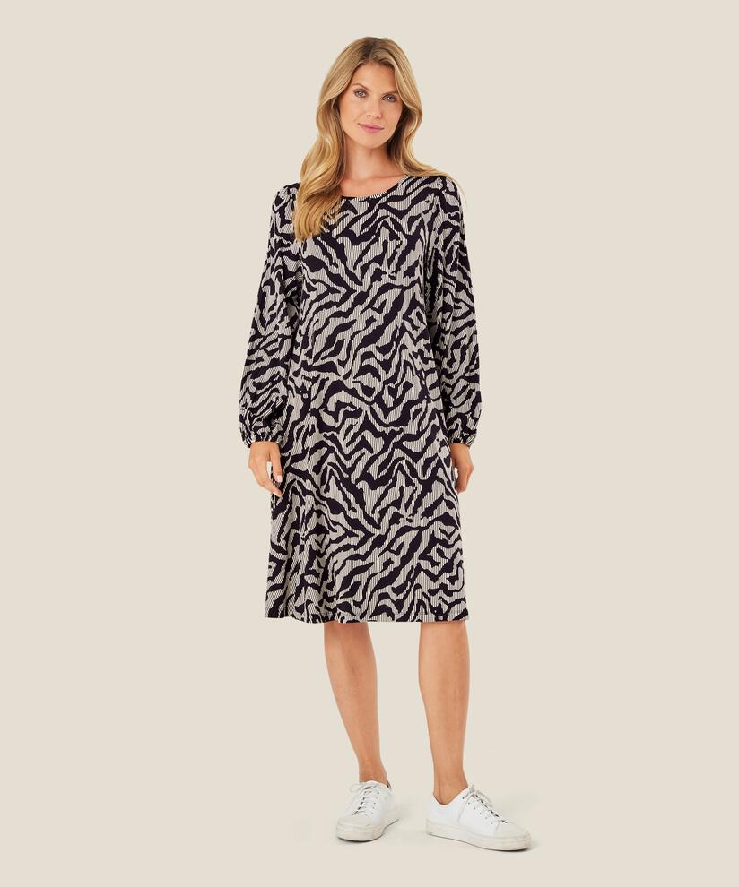 robe en jersey doux avec imprimé, Black