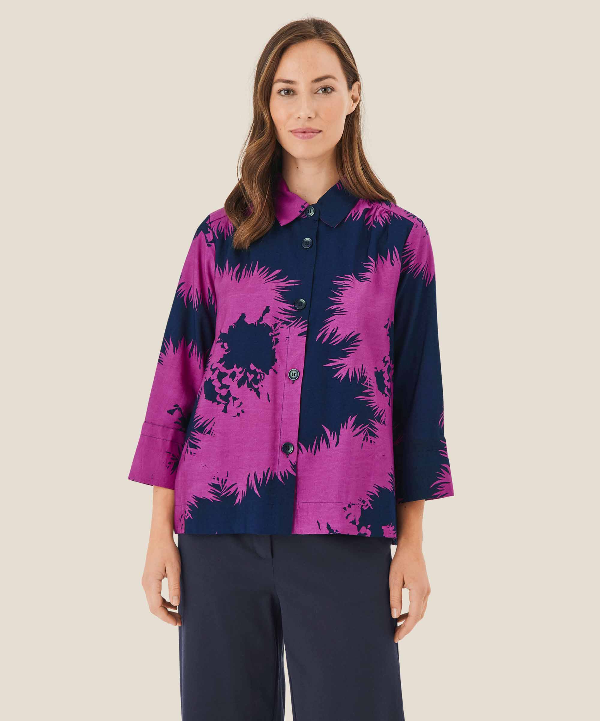 chemise boutonnée en coton, Wild Aster