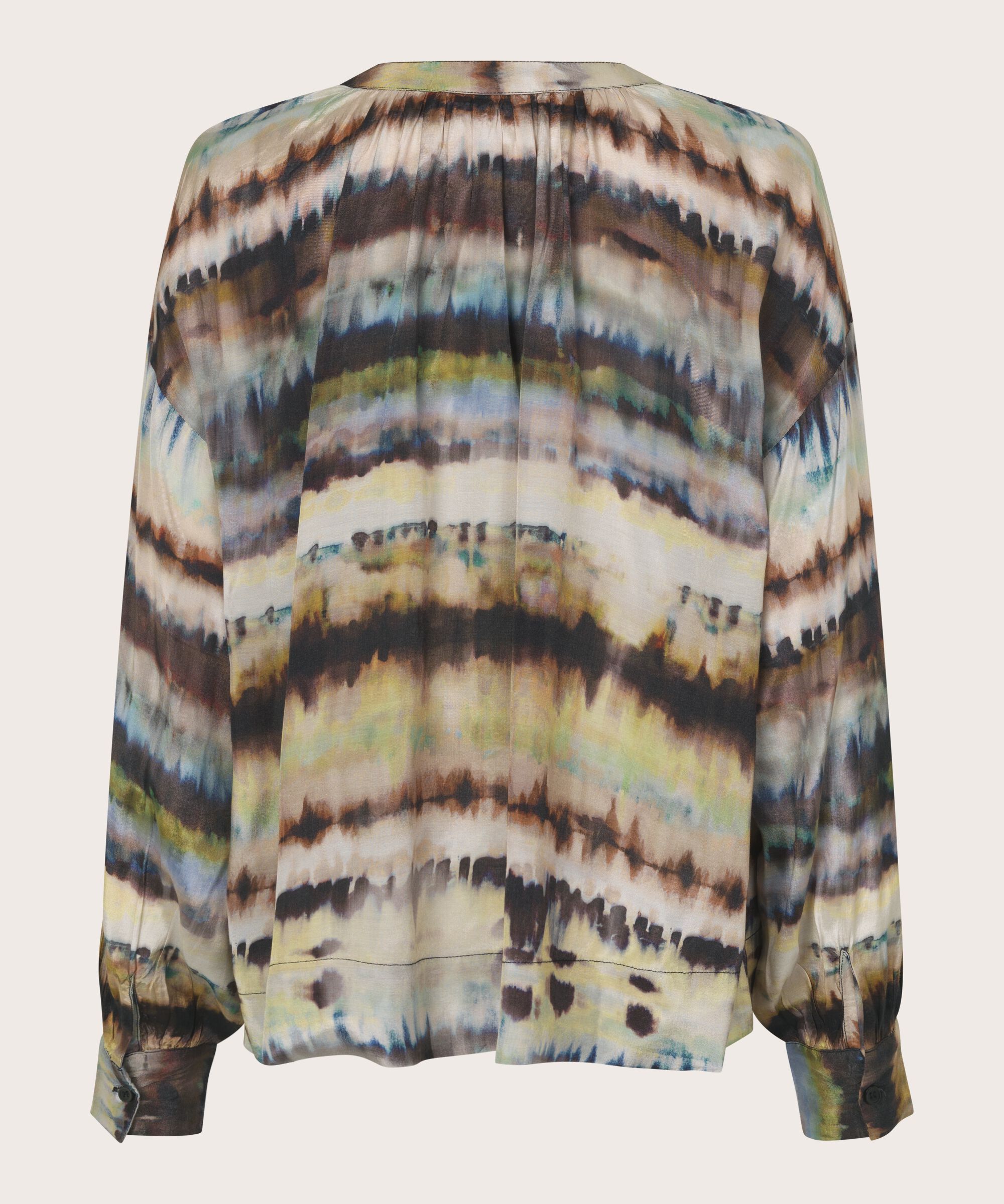 Blouse col v avec patte de boutonnage, Misty Rose