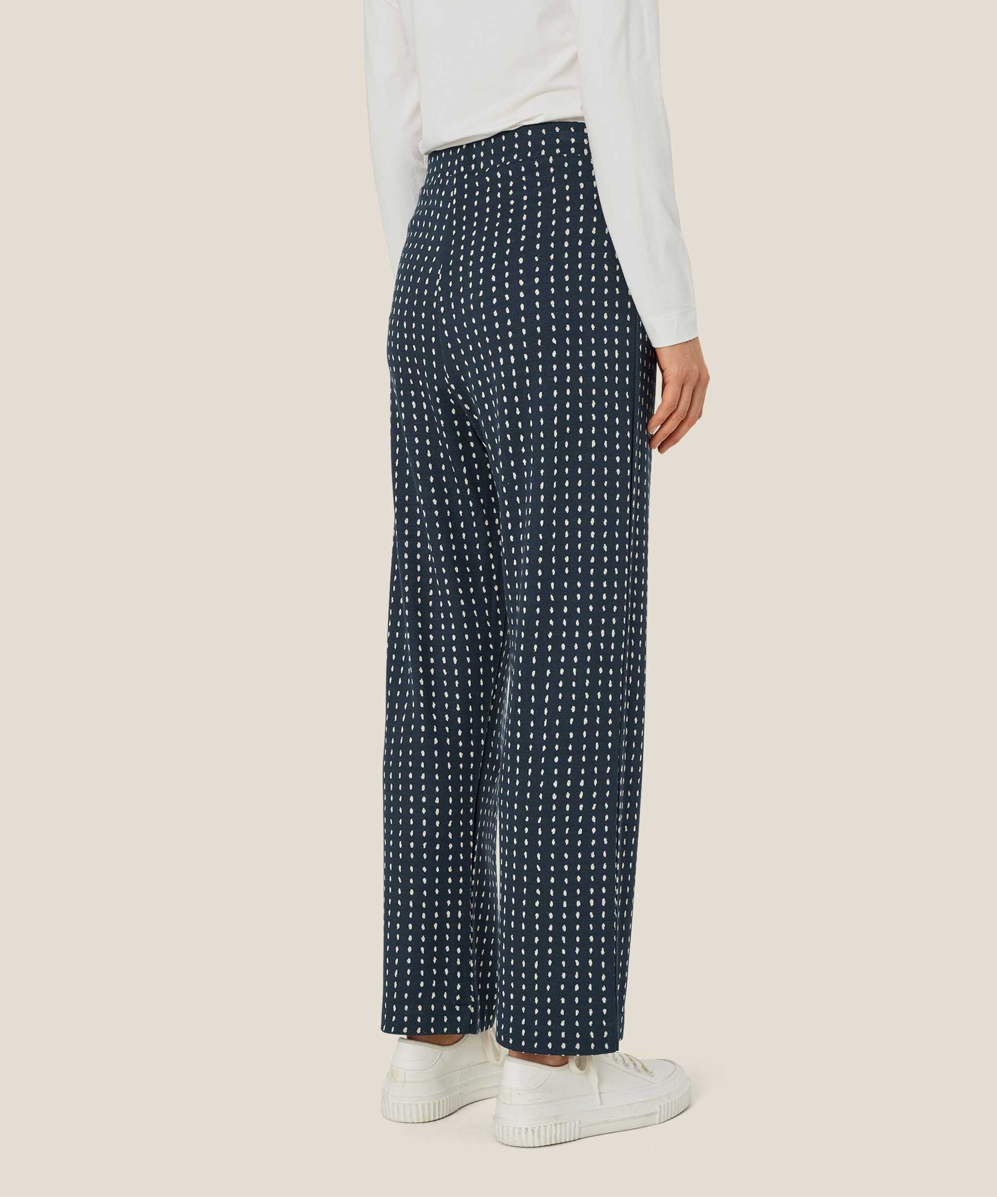 pantalon en jersey à pois avec taille élastique, Mood Indigo