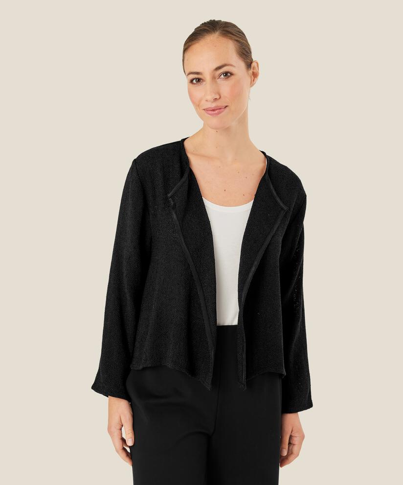 Veste Courte En Bouclé, Black