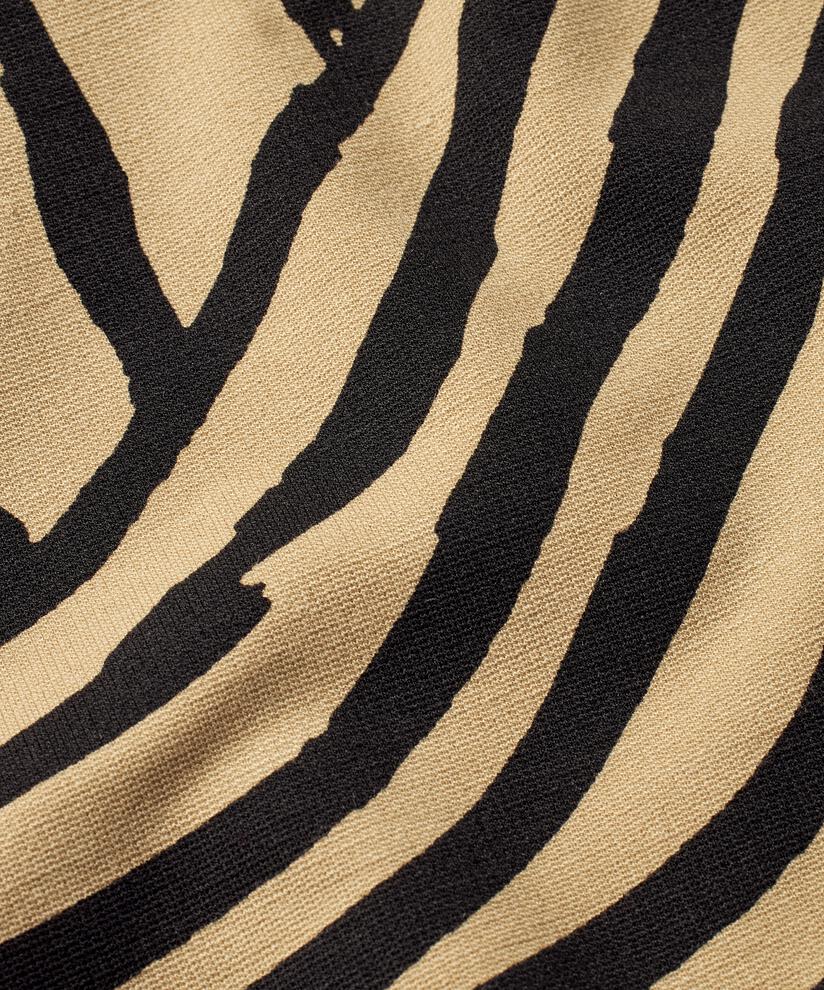 top en jersey imprimé avec imprimé graphique et col rond, Travertine
