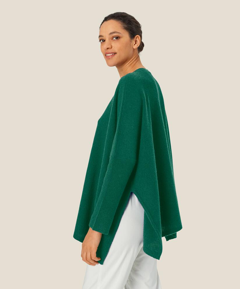 pull en laine oversize à col rond, D. Grass Green