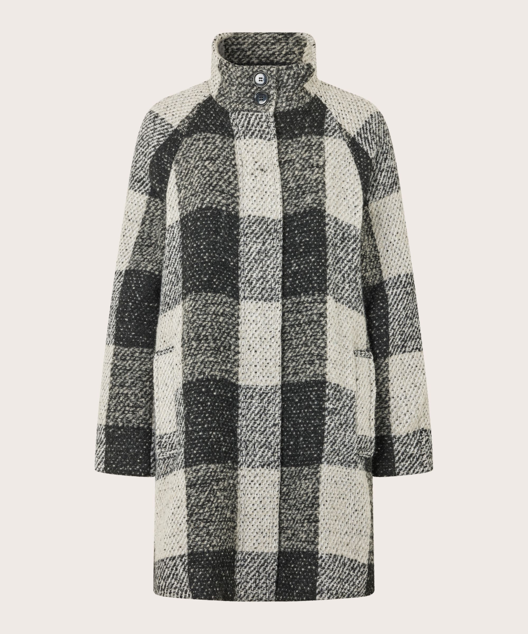 manteau en laine mélangée, Black