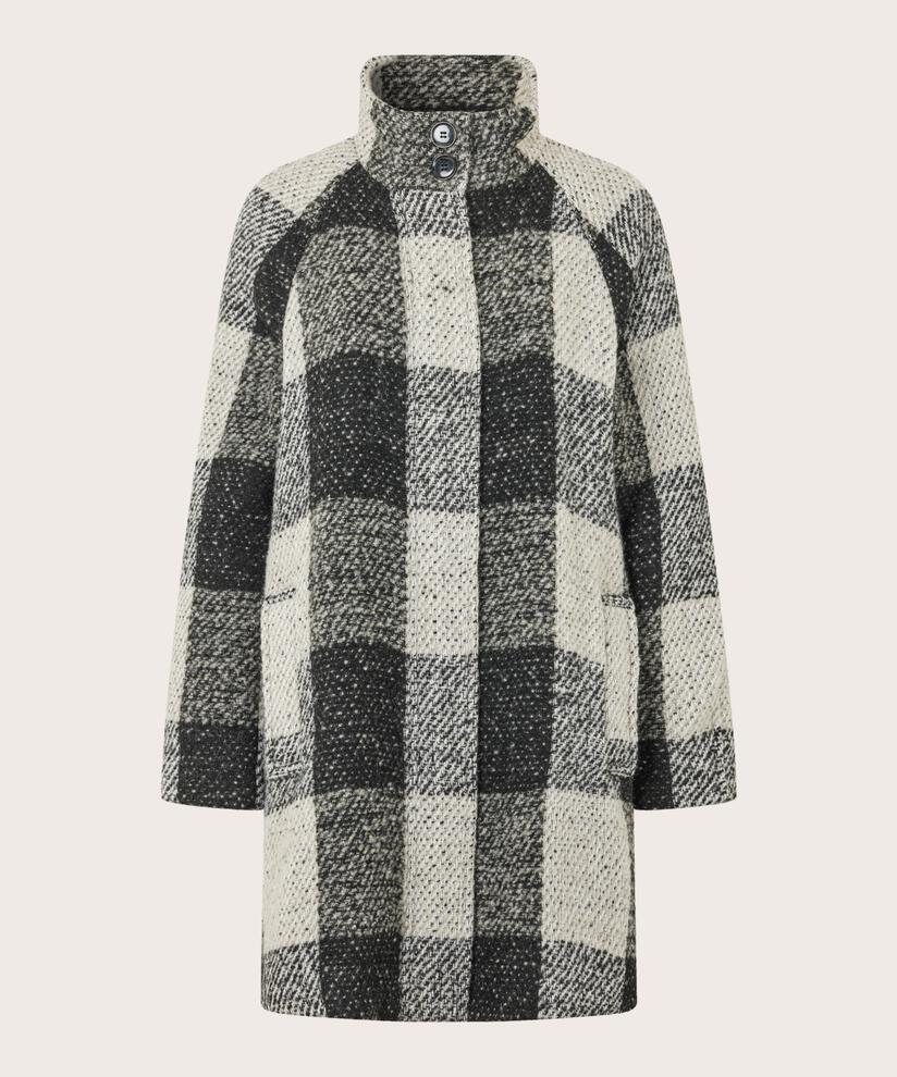 manteau en laine mélangée, Black