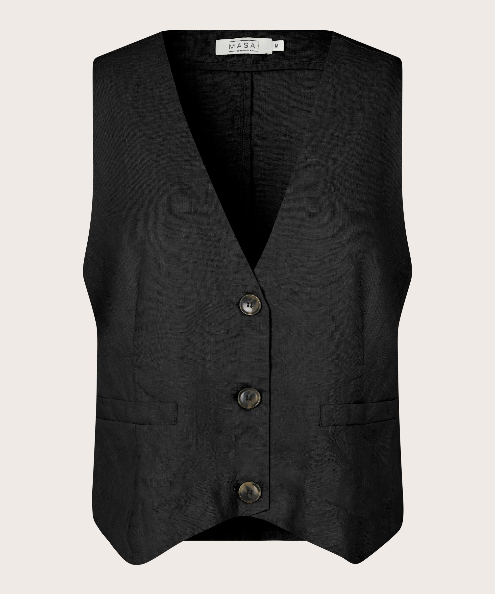 gilet féminin en lin doux, Black