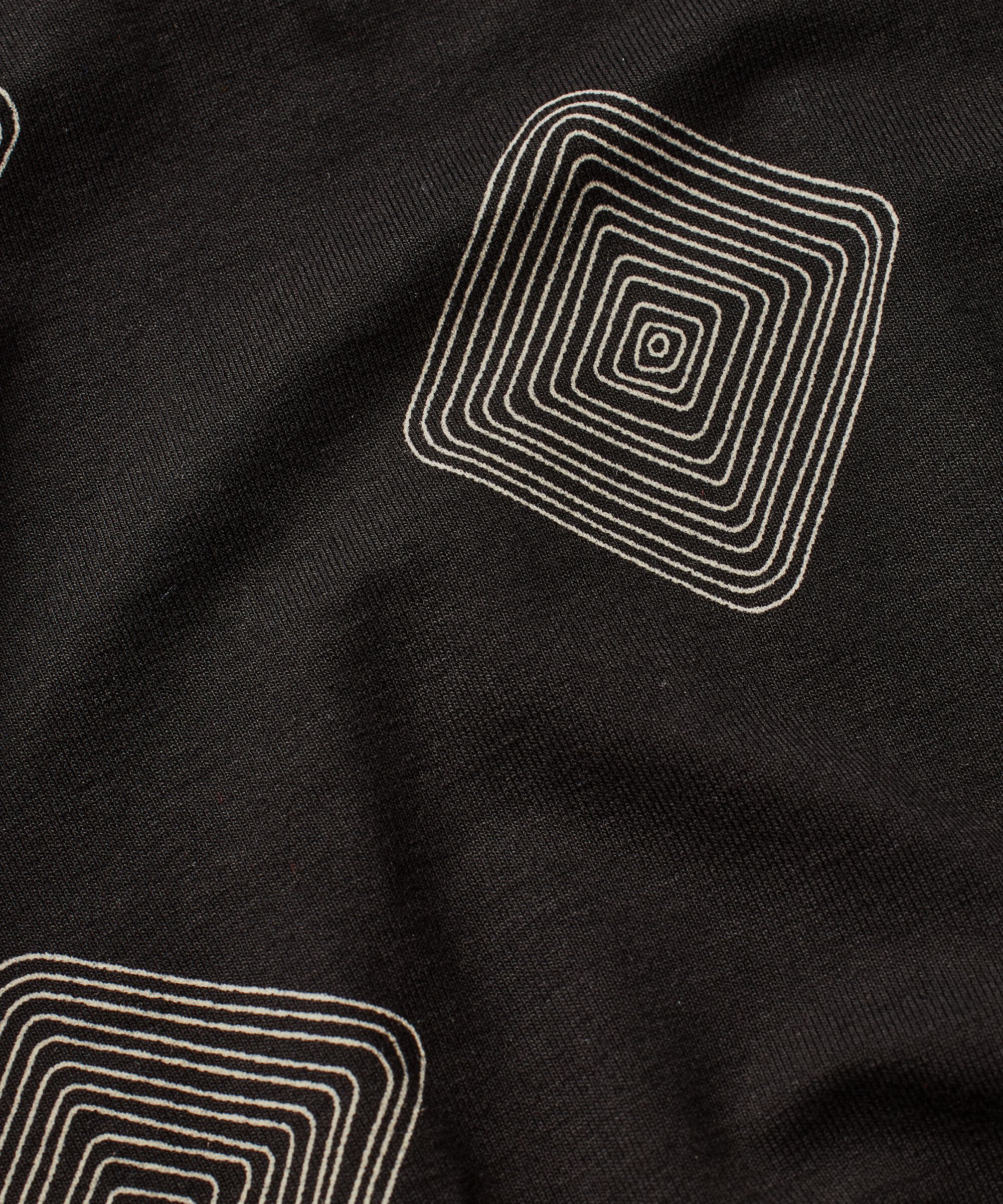 top en jersey imprimé avec ourlet élastiqué, Black