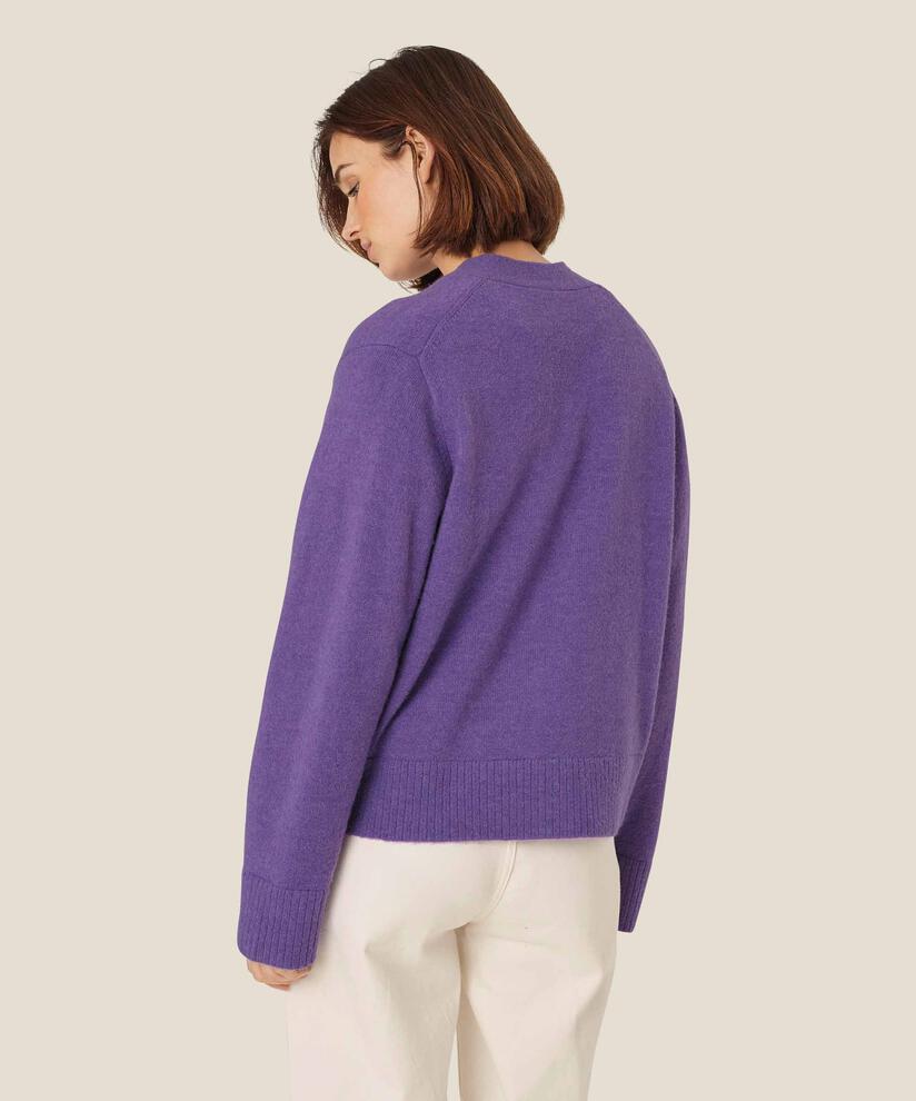 cardigan classique en mélange de laine, Meadow Violet