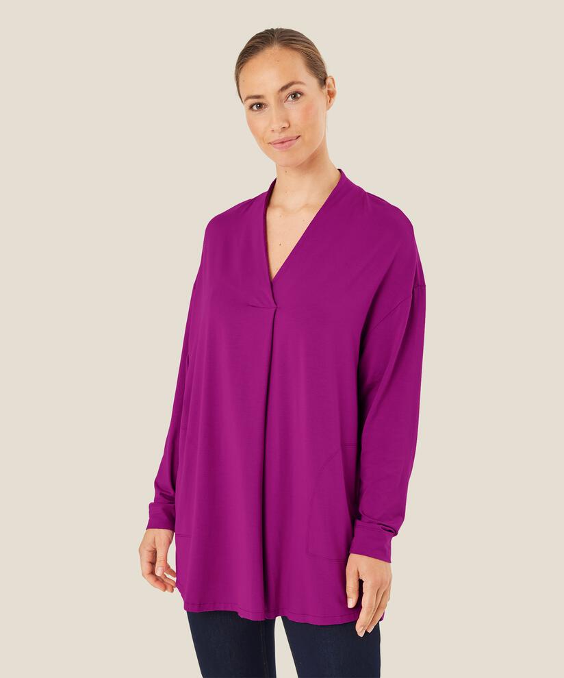 tunique en jersey avec col en v, Wild Aster
