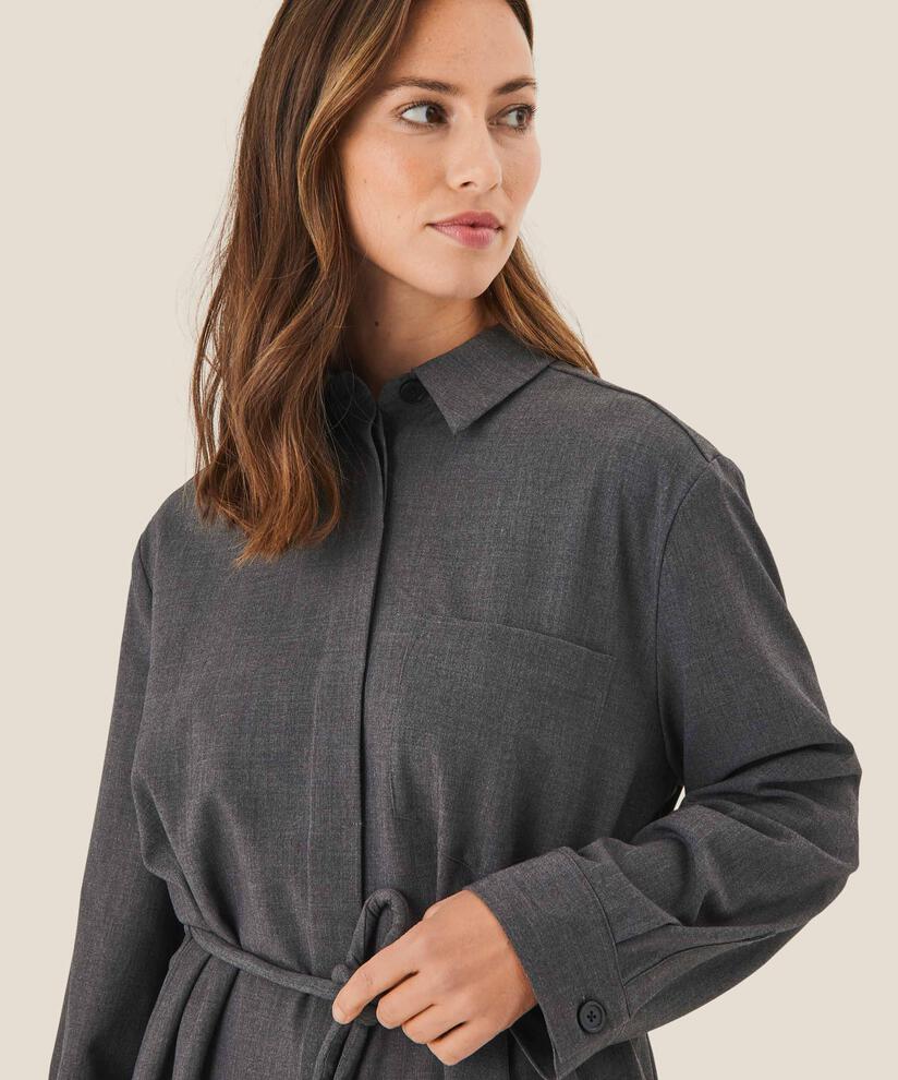 veste chemise avec liens, D. Grey mel.