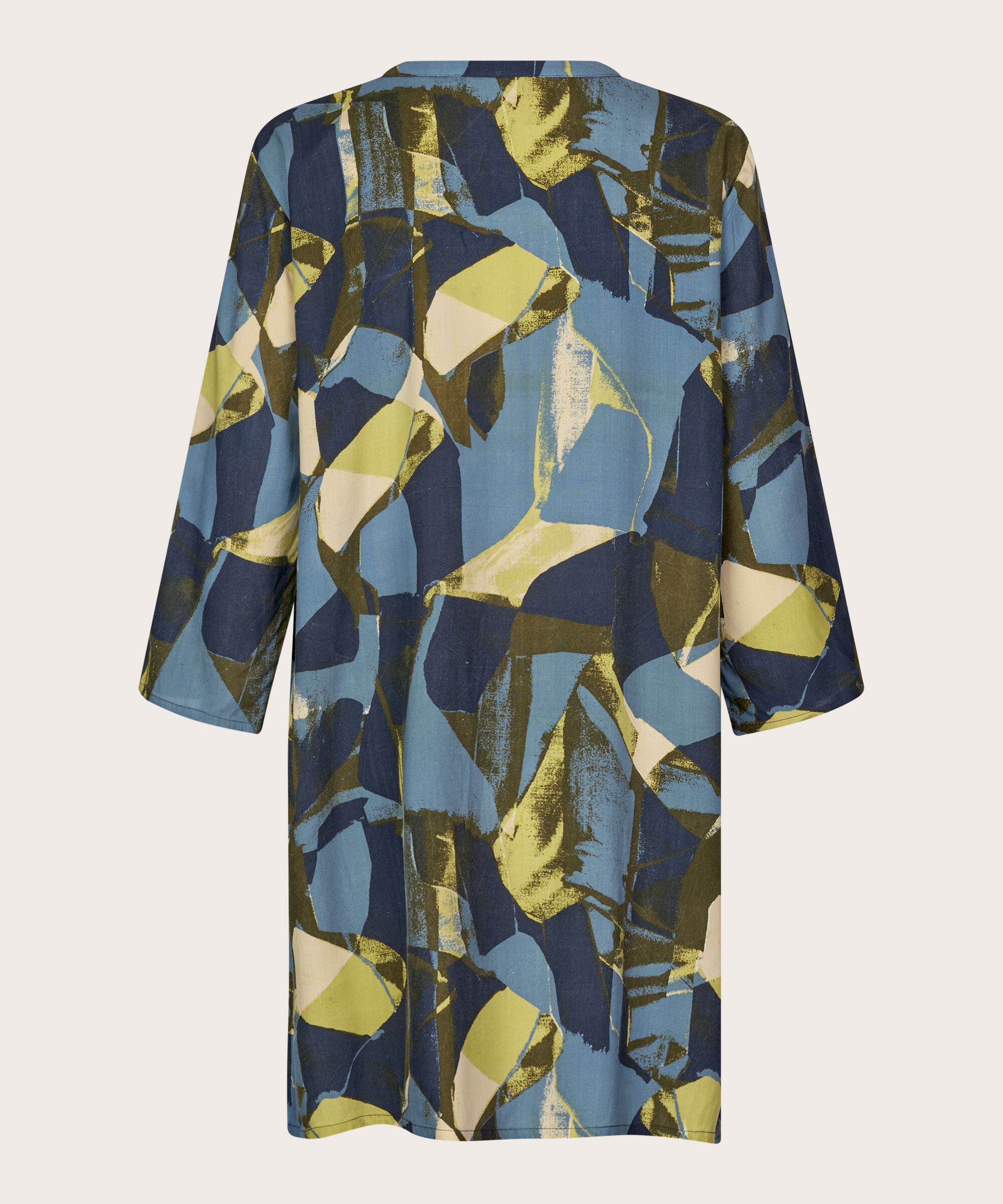 Tunique En Viscose Imprimée À Manches 3/4, Proven Blue