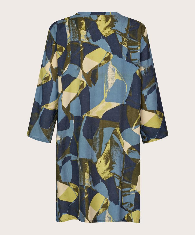 Tunique En Viscose Imprimée À Manches 3/4, Proven Blue