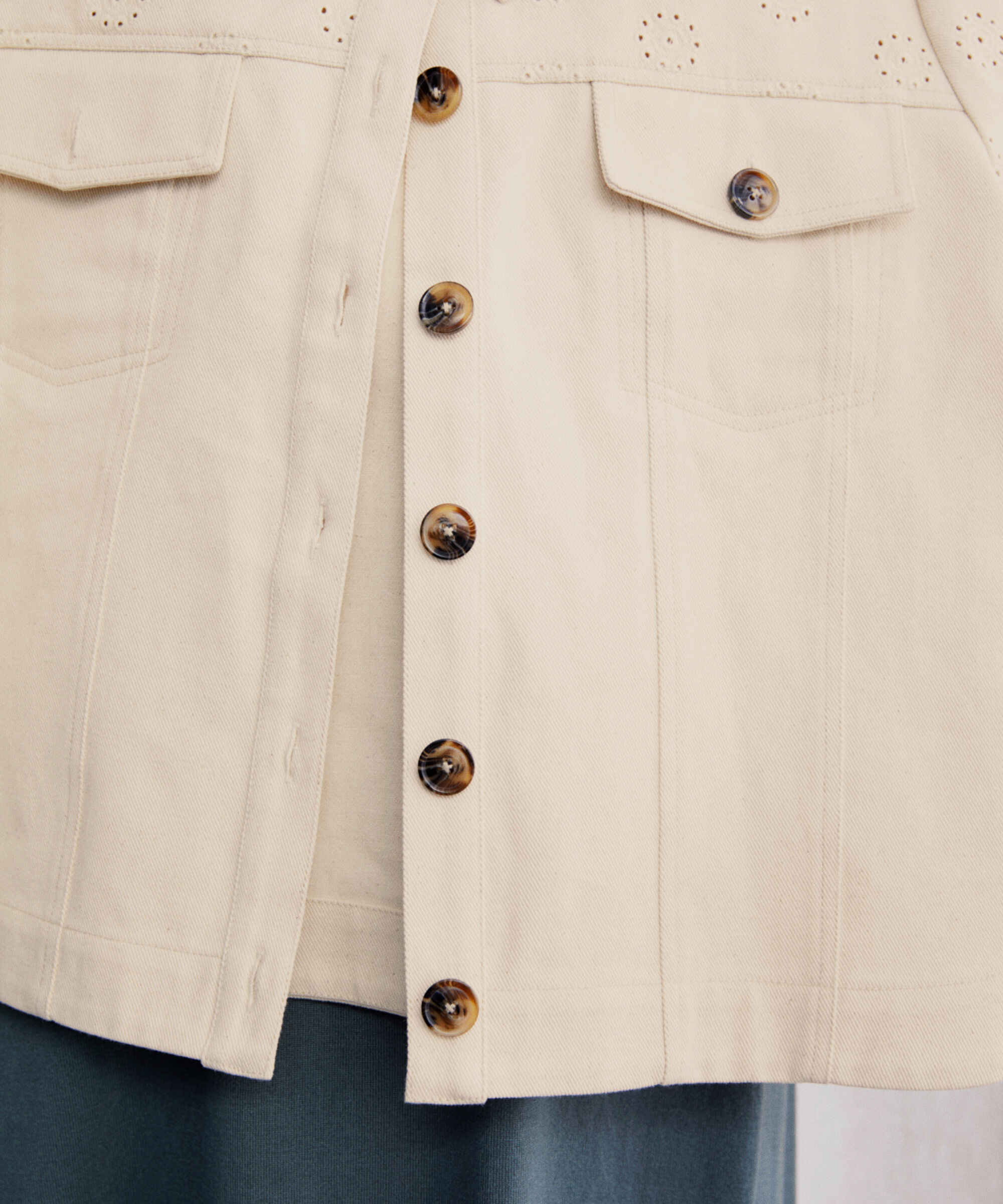 veste en jean avec motif troué, Whitecap