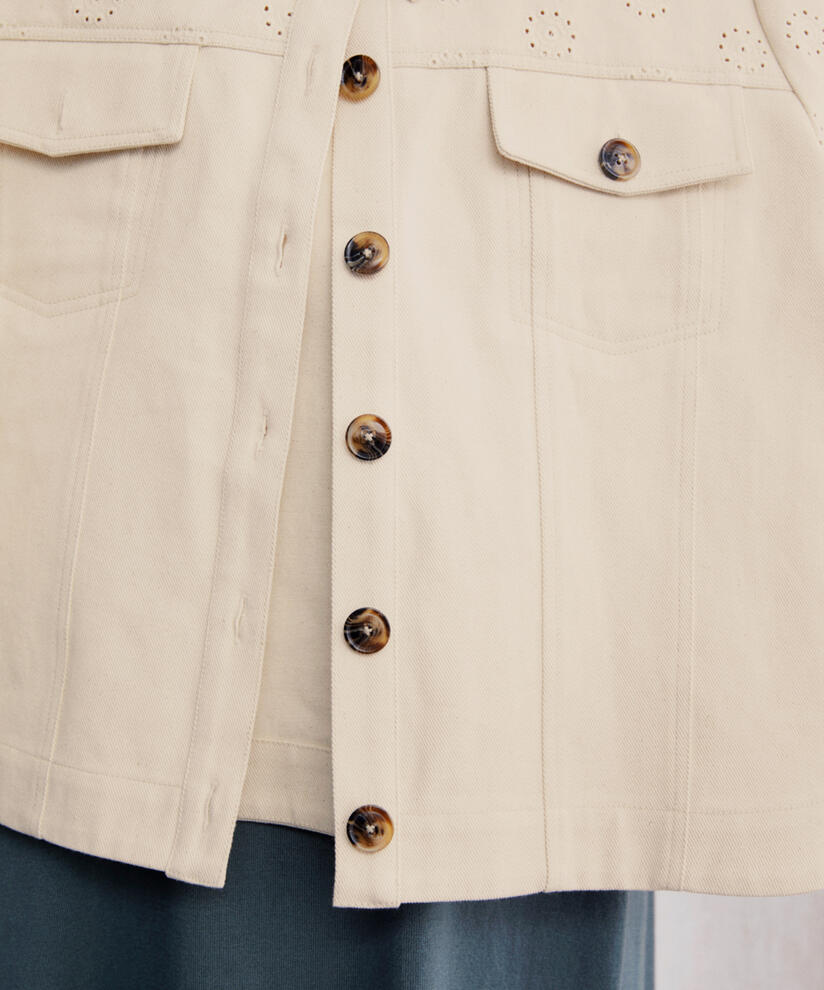 veste en jean avec motif troué, Whitecap