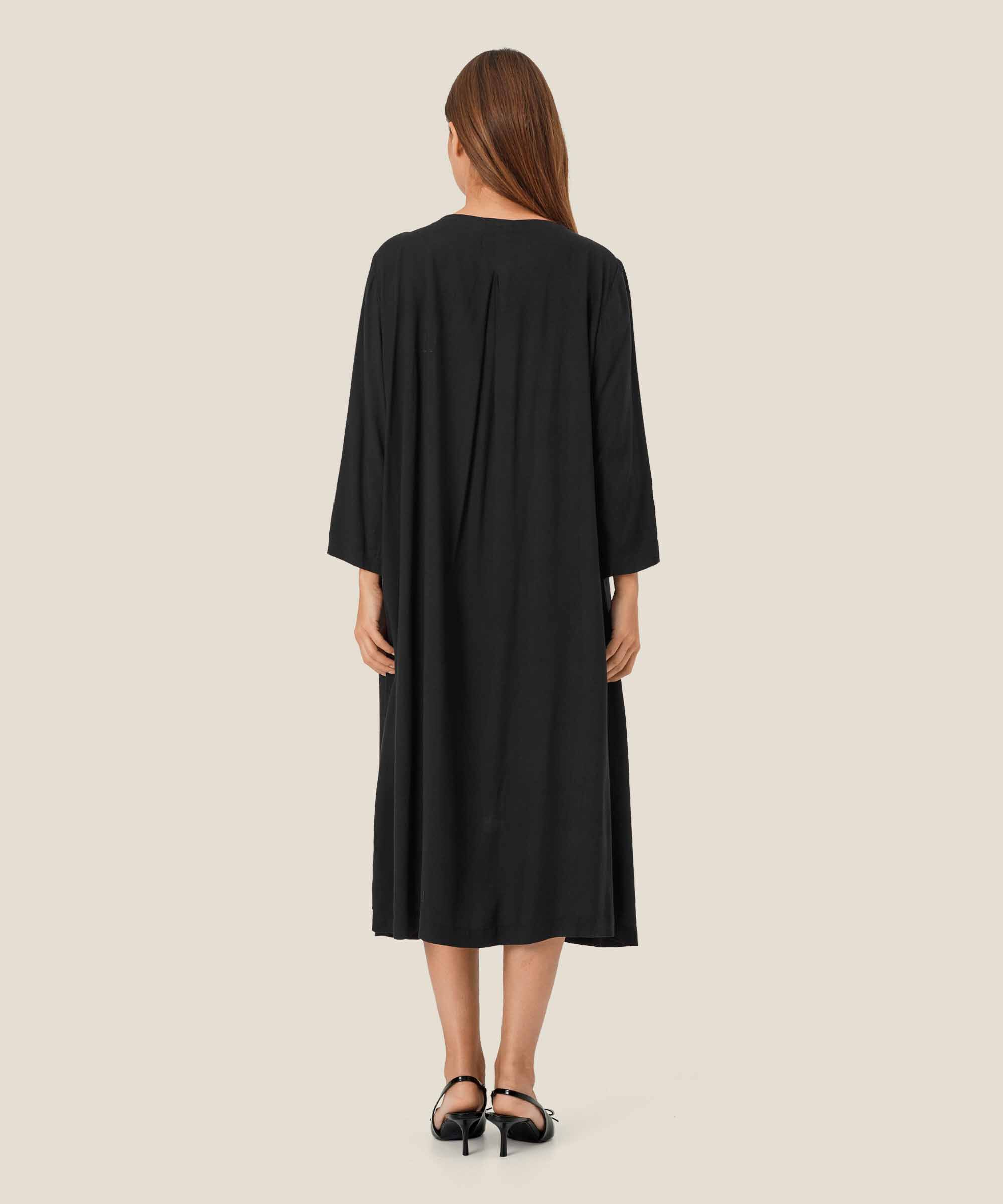 robe en viscose avec motif floral peint à la main, Haute Red