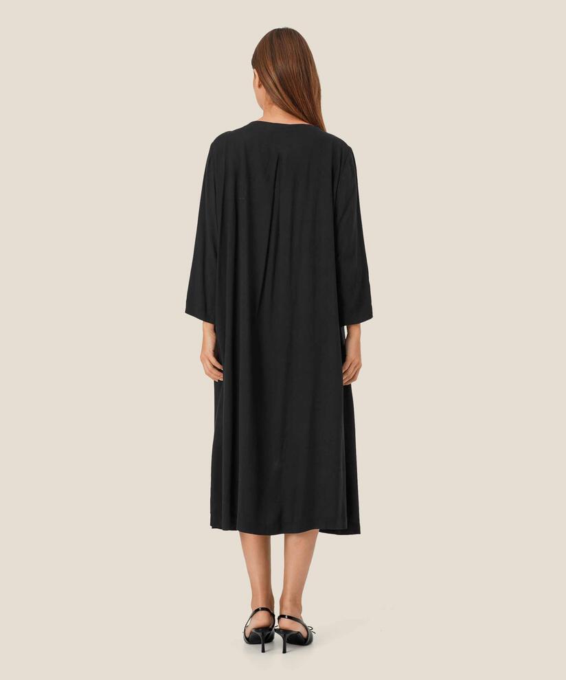 robe en viscose avec motif floral peint à la main, Haute Red