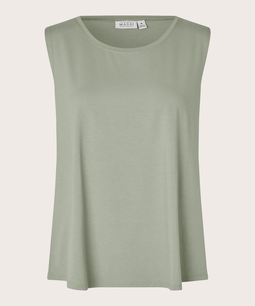 Top En Jersey Sans Manches À Col Rond, Seagrass