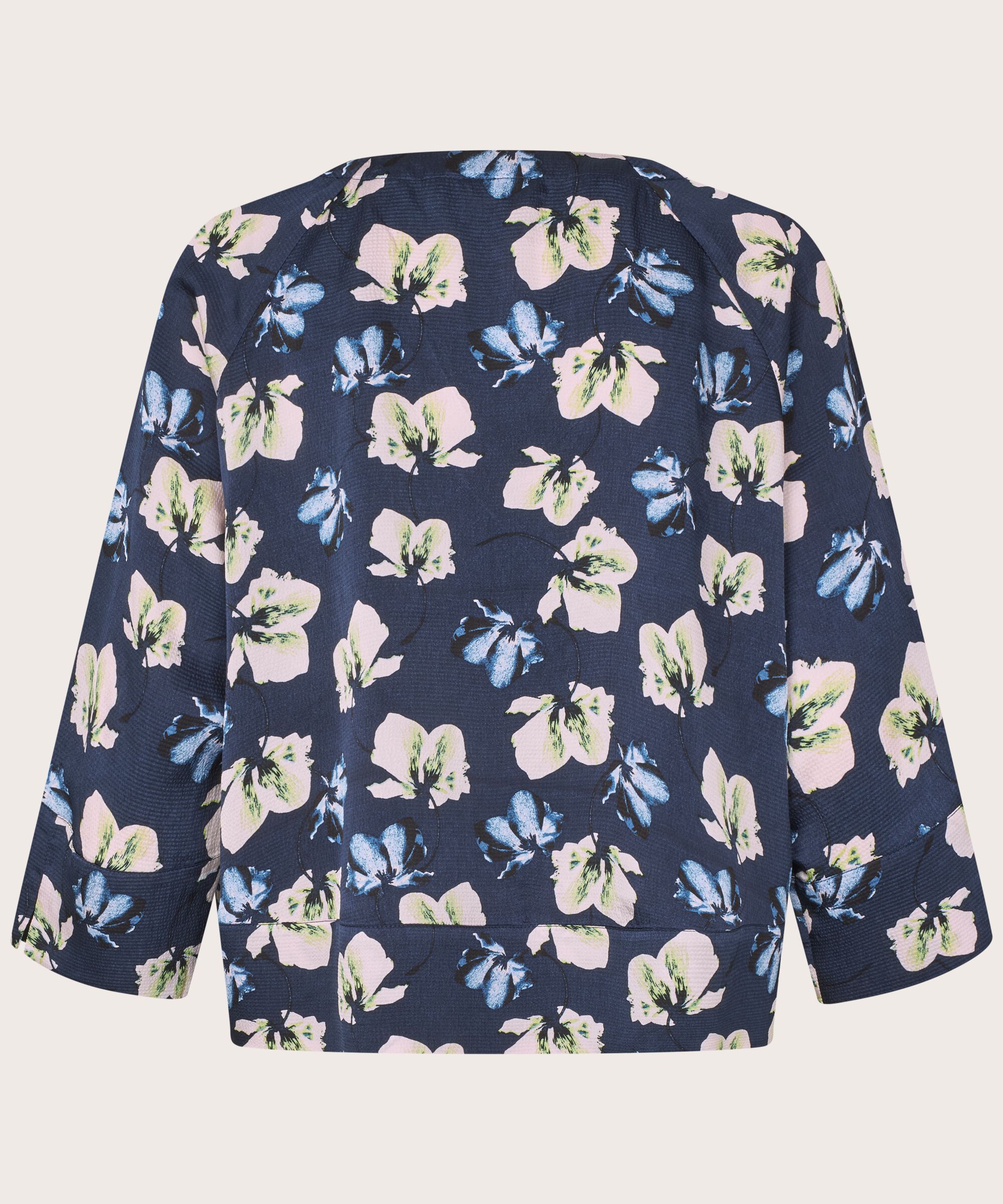 Blouse En Viscose À Col V, Navy Blazer