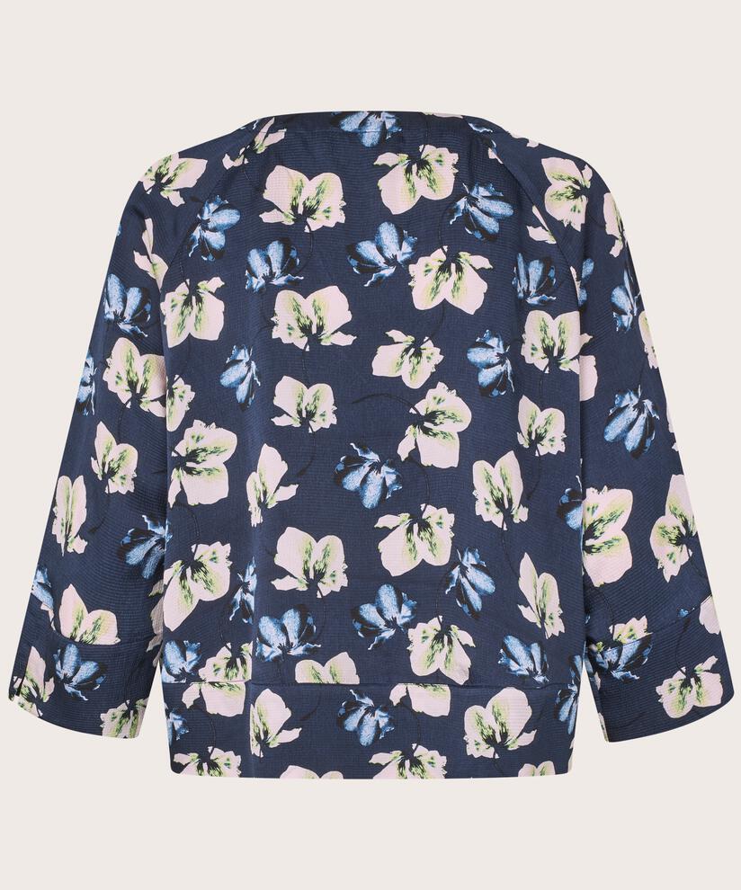 Blouse En Viscose À Col V, Navy Blazer