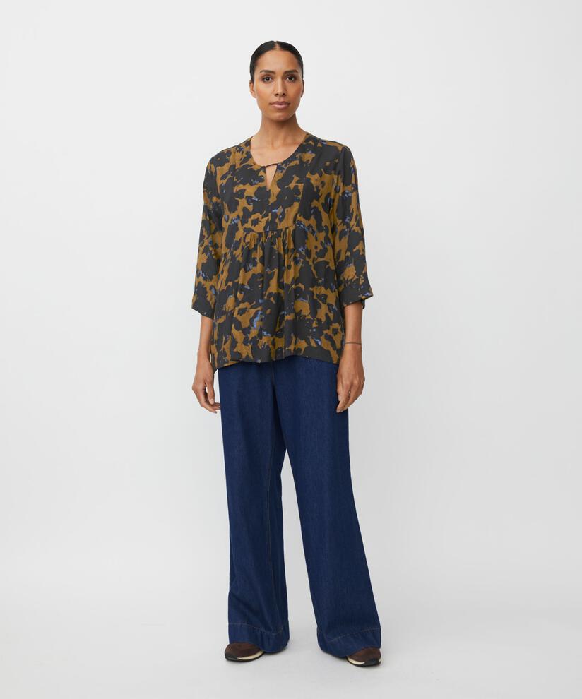 Chemisier en viscose à petits plis et détails de boutons, Breen