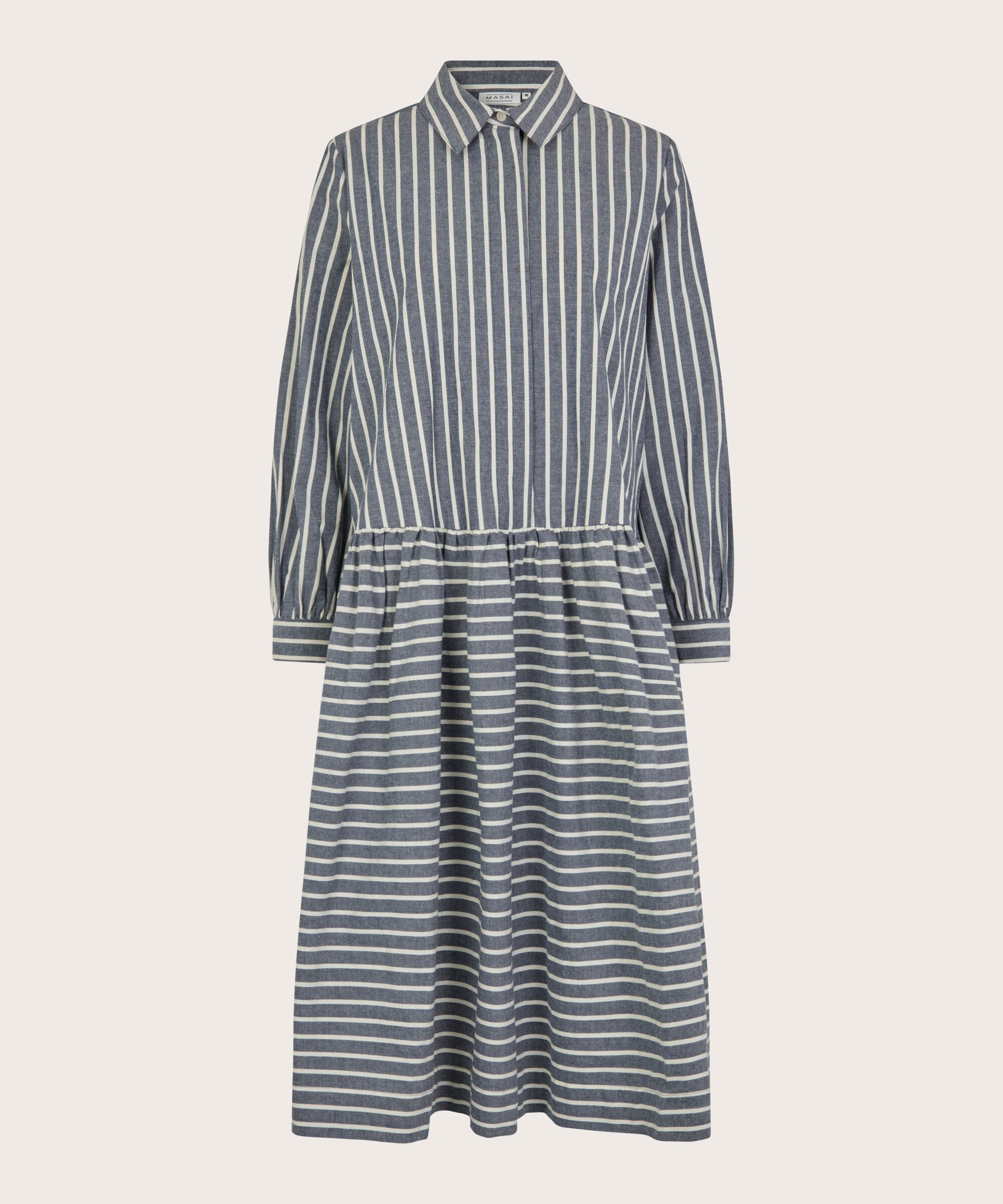 robe en coton avec fermeture à boutons cachés, Black