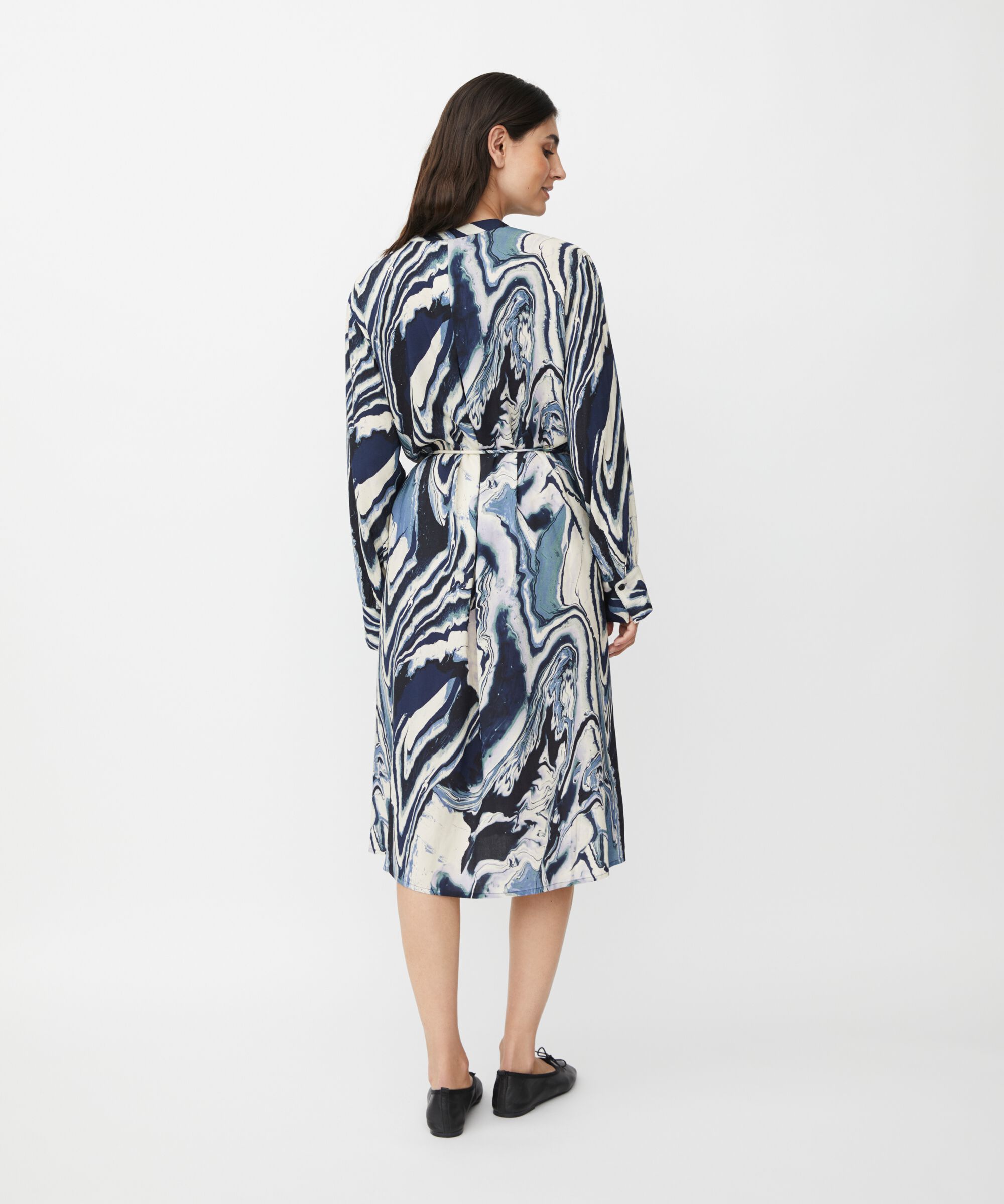 robe chemise en viscose avec ceinture à nouer, Wisteria